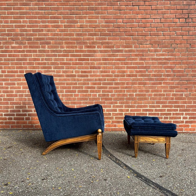 Mid-Century Modern Vintage Castro Convertible “Arden” Lounge Chair and Ottoman For Sale - Image 3 of 9