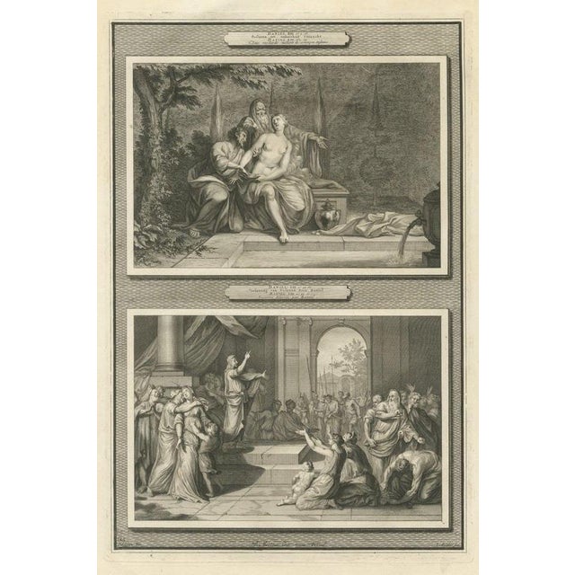 Pieter Mortier, Susanna and the Elders and Susanna Delivered by Daniel, 1700, Engraving For Sale - Image 12 of 12