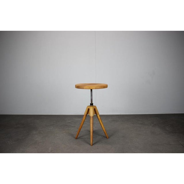 1960s Mid-Century Modern Adjustable Atelier Stool, Czechoslovakia, 1960s For Sale - Image 5 of 9