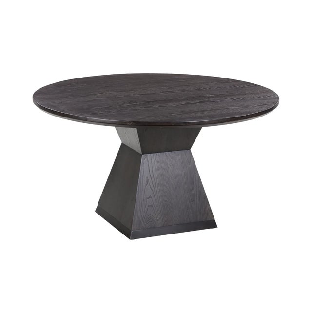 Nolan Black Round Wood Dining Table For Sale - Image 9 of 9