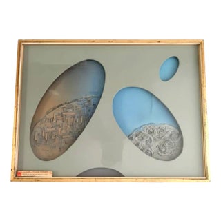 Mario Salmaso, Uomo-Domani, 1971, Oil, Wood, Earthenware, and Molded Glass, Framed For Sale