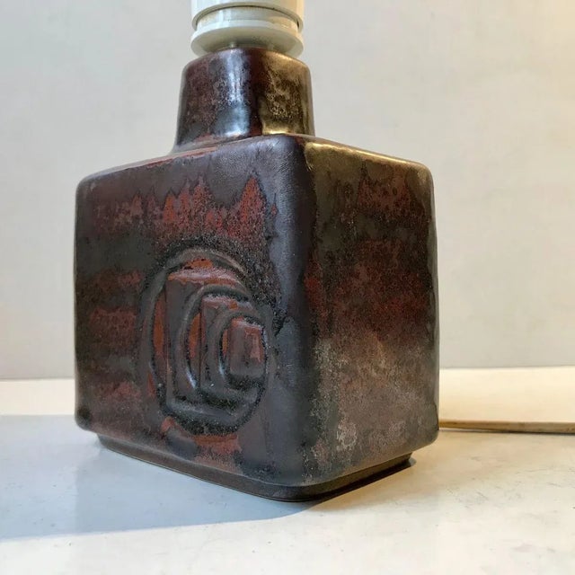 Ceramic Modernist Scandinavian Stoneware Table Lamp from Desiree, 1970s For Sale - Image 7 of 9