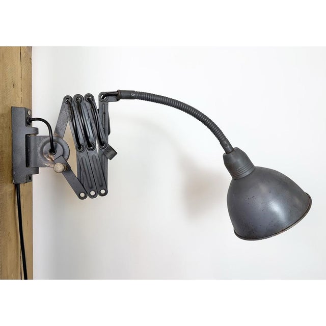 Grey Industrial Gooseneck Scissor Wall Lamp from Elektroinstala, 1960s For Sale - Image 11 of 18