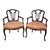 Vintage French Style Carved Armchairs - Pair For Sale