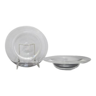 Steuben Mid Century Modern Clear Glass 7 3/4" Flare Rimmed Soup or Snack Bowl For Sale