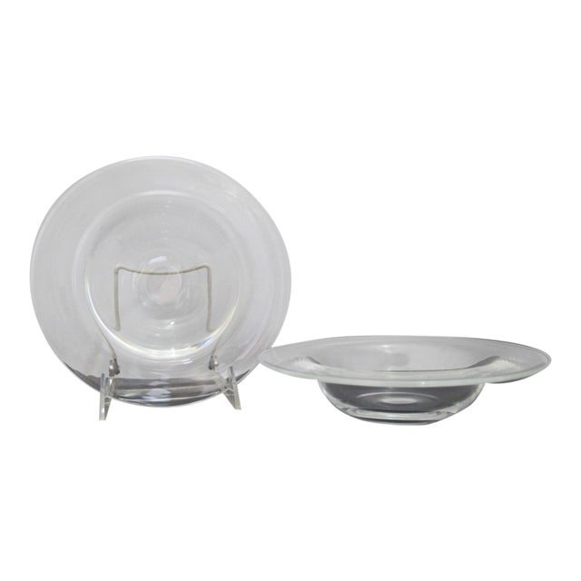 Steuben Mid Century Modern Clear Glass 7 3/4" Flare Rimmed Soup or Snack Bowl For Sale