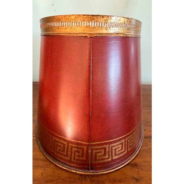 Elegant Red Chinoiserie Table Lamps With Red Tole Shades in the Style of John Rosselli, Pair For Sale - Image 12 of 12