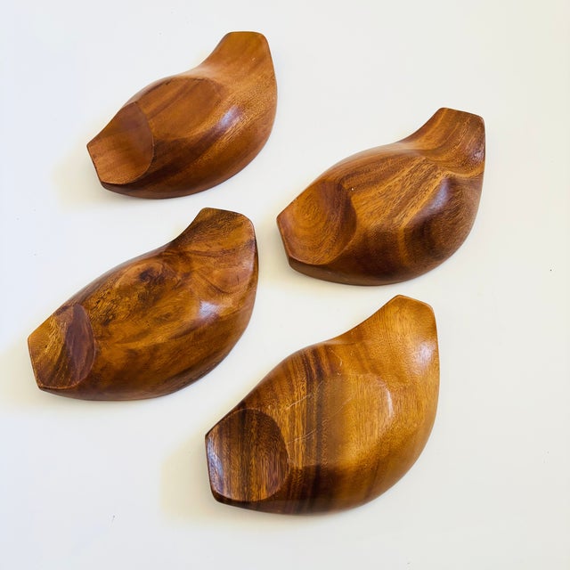 Vintage Wood Salad Bowls - Set of 4 For Sale - Image 10 of 10