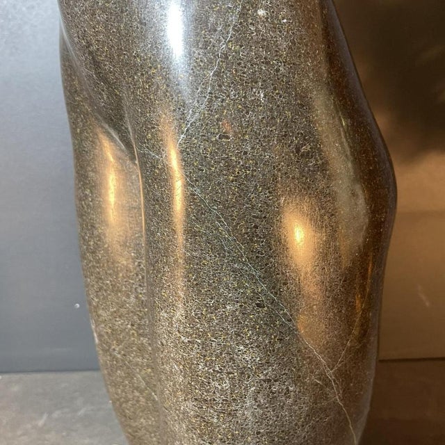 Stone Abstract Female Nude Sculpture in Black Marble, 20th Century For Sale - Image 7 of 12