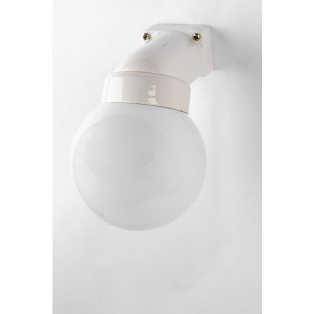 Bauhaus Porcelain Wall Lamp with Opal Glass Shade, Germany, Austria, 1920s For Sale - Image 15 of 15