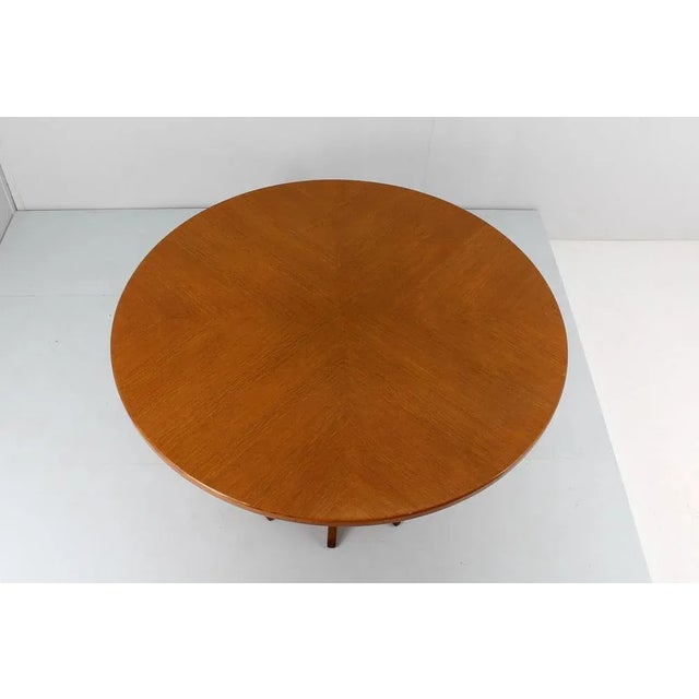 Mid-Century Round Wooden Dining Table in the style of A. Mangiarotti, 1970s For Sale - Image 6 of 11