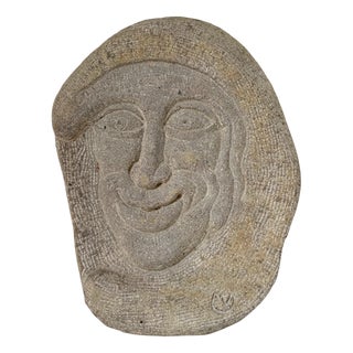 Stone Sculpture Face, 1950 For Sale