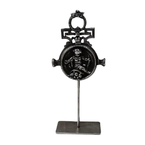Victorian French Burnished Cast Iron Element on Stand