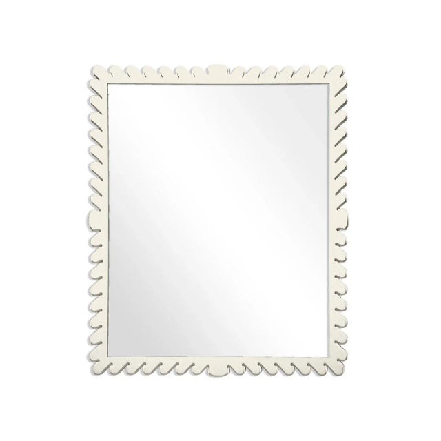 Contemporary Fleur Home Garden District Coquette Rectangle Mirror in Swiss Coffee, 36x48 For Sale - Image 3 of 3