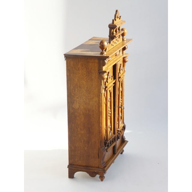 Brown Vintage Oak Cabinet, 1920s For Sale - Image 8 of 9