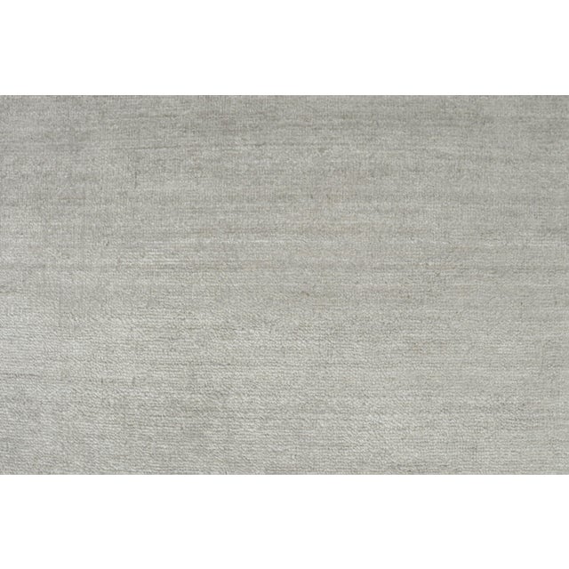 2010s 2010s Rug & Kilim’s Modern Rug in Solid Gray and Off-White Striae - 13x17 For Sale - Image 5 of 7