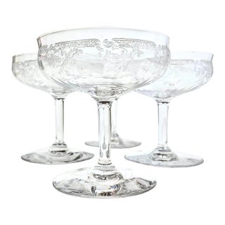 Art Nouveau Champagne Coupes- Set of Four For Sale
