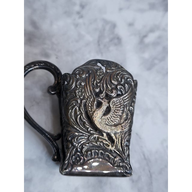 Vintage Pewter Inkwell Holder For Sale - Image 13 of 15