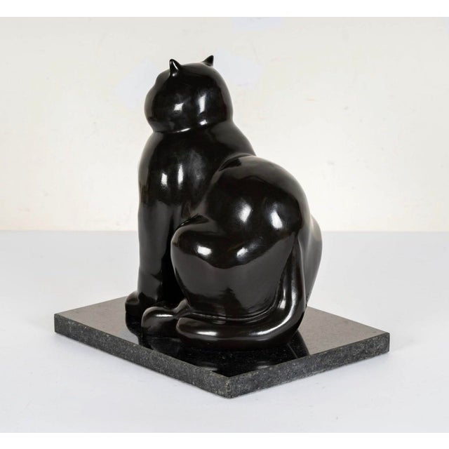 Exquisite Bronze Foundry Edition Cat Sculpture After Fernando Botero, Cast at Fonderia Mariani, Italy For Sale In Los Angeles - Image 6 of 7