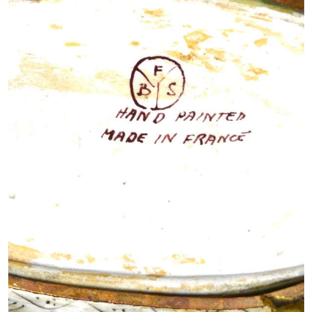 1950s French Hand Painted Lidded Bowl Ornate Angel Porcelain For Sale - Image 11 of 12