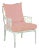 Haven Outdoor Occasional Arm Chair in Canvas Blush with Canvas Buttercup Welt For Sale