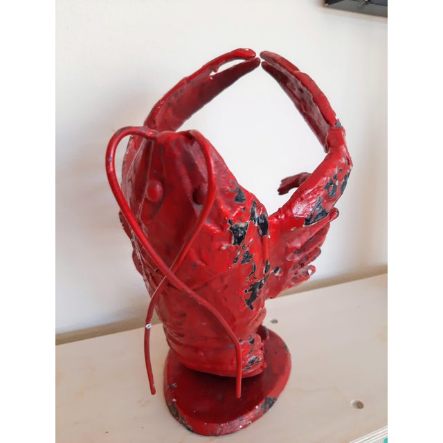 Painted Figural Cast Iron Lobster Wine Holder For Sale - Image 4 of 13