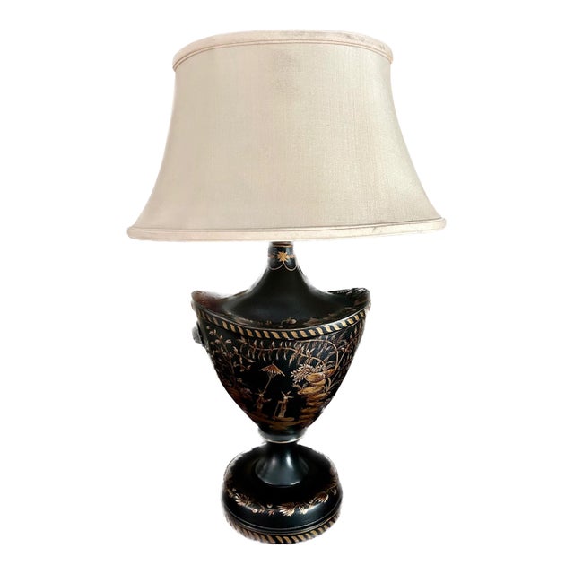 Chinoiserie Chestnut Urn Lamp For Sale