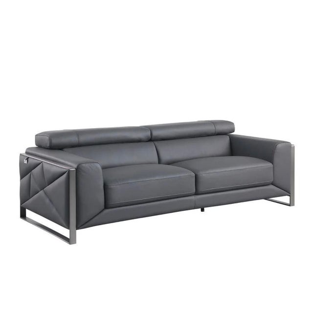 Contemporary Casa Milano Giorgio Dark Grey Italian Leather 3-Piece Sofa Set For Sale - Image 3 of 5