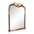 Ornate Gold and Black Beveled Wall Mirror With Botanical Crest For Sale