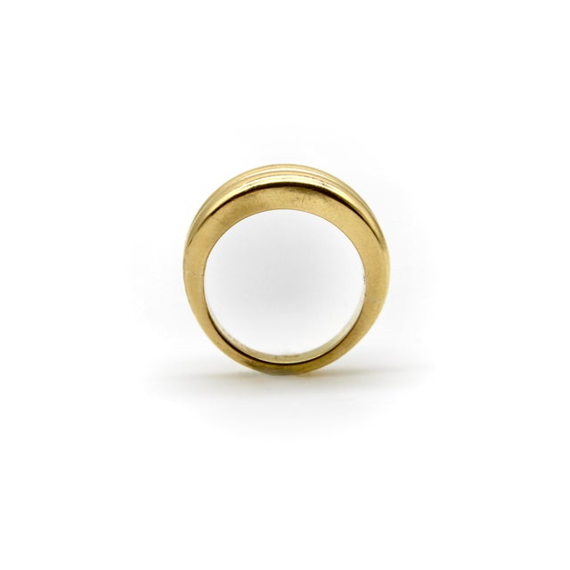 Vintage French 18k Gold Cannel Set Sapphire Ring by MC Parisg, Size 6.75 For Sale - Image 9 of 11