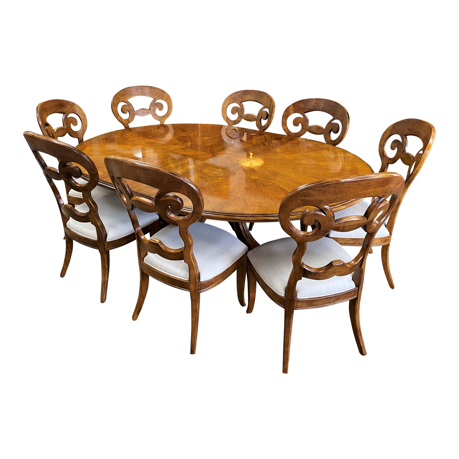 9 Piece Century Furniture "Vienna" Round Dining Set Chairish