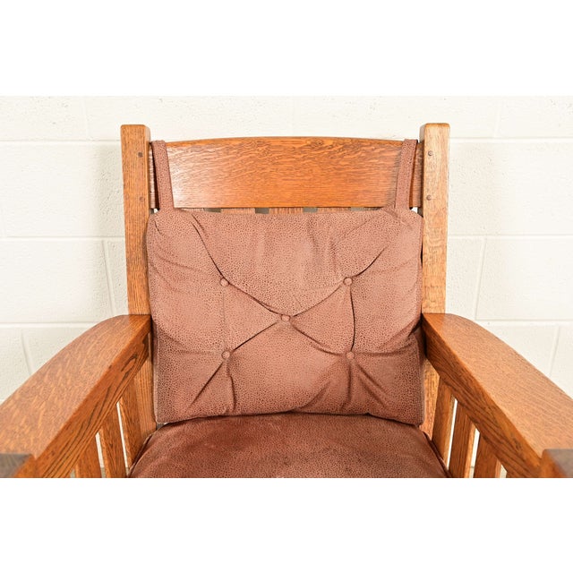 Harden Furniture Antique Mission Oak Arts & Crafts Rocking Chair, Circa 1910 For Sale In South Bend - Image 6 of 13