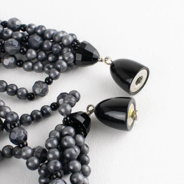 Angela Caputi Stormy Gray Beaded Multi-Strand Resin Necklace For Sale - Image 11 of 11