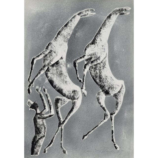 Ernst Bräuer, Animal Trainer with Two Horses, 1963, Monotype and Lithograph For Sale - Image 12 of 12