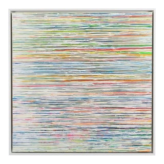 Modern Abstract Colorfield Painting on Canvas Framed 48” Square For Sale