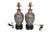 A pair of Japanese vase table lamps. Hand painted with a pair of Komainu guardian lions used to protect against evil...
