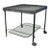 Mathieu Matégot Metal Bar Cart, Glass Lower Shelf, Pleated Apron, France, 1950s For Sale