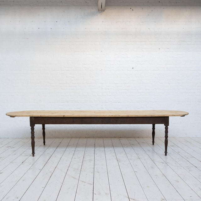 Large French Farmhouse Table in Wood, 1900 For Sale - Image 12 of 12