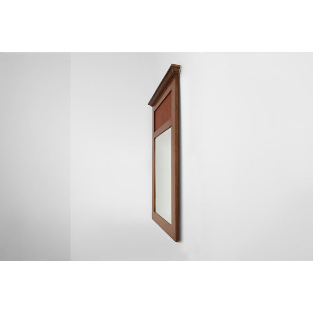 Art Deco French Oak Mirror with Fluted Panel, 1930s For Sale - Image 10 of 11