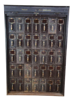 Antique NCR National Cash Register Industrial Iron Steel Patent File Cabinet