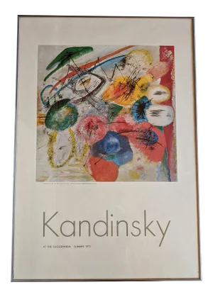 Vintage Wassily Kandinsky Black Lines Abstract Expressionism Framed Art