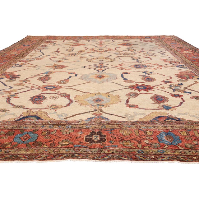 Neoclassical Late 19th Century Persian Sultanabad Rug, 10'09 X 15'01 For Sale - Image 3 of 10