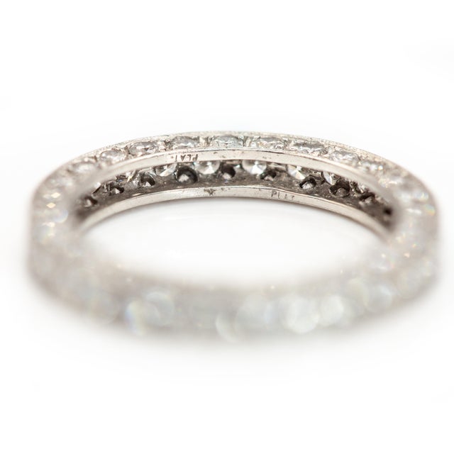 Platinum Diamond Eternity Band, Size 6 For Sale - Image 9 of 11