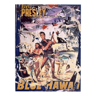 Mimmo Rotella, Blue Hawaii, 1997, Screenprint and Collage For Sale