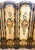 Antique Italian Floral Scarlet & Black Venetian Painted 4 Panel Folding Screen For Sale - Image 13 of 15