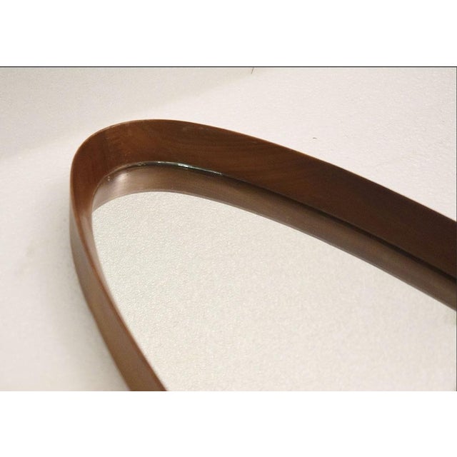 Oval Mirror with Wooden Frame, 1950s For Sale - Image 4 of 9