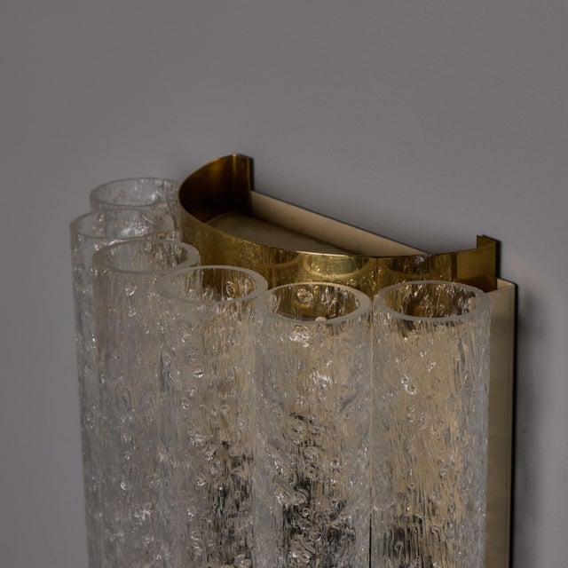 1970s Doria Leuchten Brass and Ice Glass Wall Lamps - a Pair For Sale - Image 10 of 17