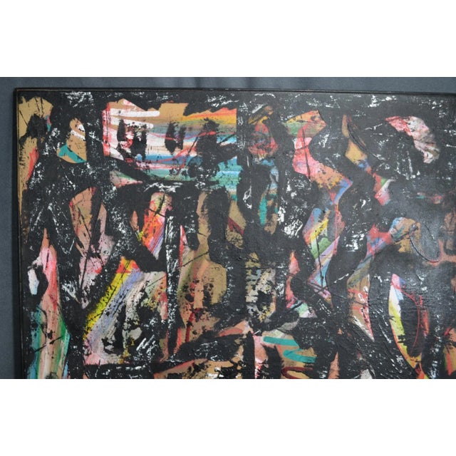 Contemporary Bernard Laymet (20th Century) "Untitled" Acrylic on Canvas Signed For Sale - Image 3 of 9