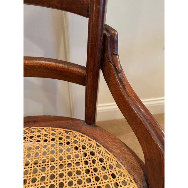 Vintage Victorian Style Mahogany and Cane Side Chairs - Set of 4 For Sale - Image 17 of 17