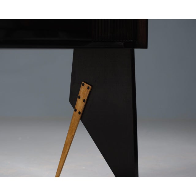 Vintage Italian Black Highboard, 1950s For Sale - Image 4 of 10